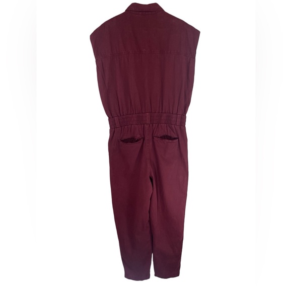 Anthropologie Pistola Rosie Button Front Jumpsuit Burgundy Size Large - Picture 5 of 13